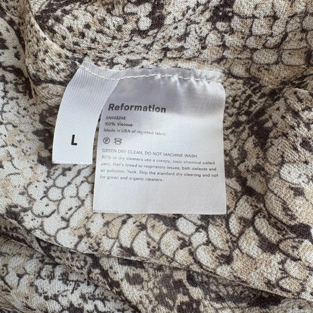 Reformation Jaz Python Snake Print Wrap Midi Dres… - image 5